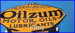 Vintage Oilzum Gasoline Porcelain Gas Motor Oil Lube Service Station Pump Sign