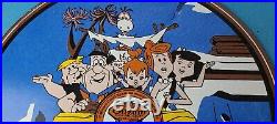 Vintage Oilzum Gasoline Sign Flintstones Cave Man Porcelain Gas Oil Pump Sign