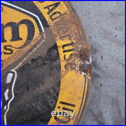 Vintage Oilzum Motor Lubrican Old Us Gasoline Oil Gas Pump Enamel Porcelain Sign