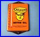 Vintage Oilzum Motor Oil Porcelain Sign Gasoline Pump Ad Sign On Thermometer