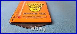 Vintage Oilzum Motor Oil Porcelain Sign Gasoline Pump Ad Sign On Thermometer