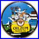 Vintage Oilzum Motor Oil Porcelain Sign Metal Gas White & Bagley USA Flintstones