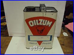 Vintage Oilzum One Gallon Service Station Oil Can 80-z