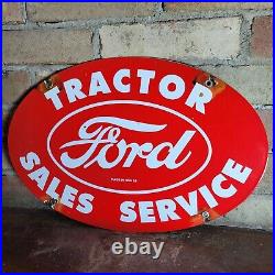 Vintage Old Dated 1959 Ford Tractor Porcelain Sign Farm Equipment 16 1/2 X 11