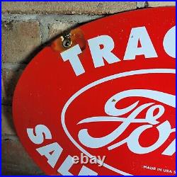 Vintage Old Dated 1959 Ford Tractor Porcelain Sign Farm Equipment 16 1/2 X 11