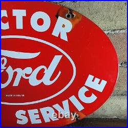 Vintage Old Dated 1959 Ford Tractor Porcelain Sign Farm Equipment 16 1/2 X 11