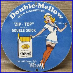 Vintage Old Gold Cigarettes Porcelain Sign Pin Up Gas Station Oil Camel Marlboro