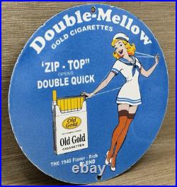 Vintage Old Gold Cigarettes Porcelain Sign Pin Up Gas Station Oil Camel Marlboro