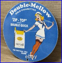 Vintage Old Gold Cigarettes Porcelain Sign Pin Up Gas Station Oil Camel Marlboro