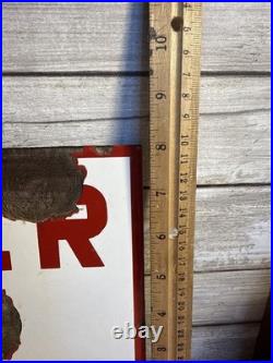 Vintage Orig. Humble Oil & Refining Co Danger Low Pressure Line Porcelain Sign