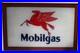 Vintage Orig. Mobil Gas Mobilgas Pump Advertising Oil Glass Sign, Framed -19.25