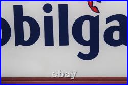 Vintage Orig. Mobil Gas Mobilgas Pump Advertising Oil Glass Sign, Framed -19.25