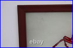 Vintage Orig. Mobil Gas Mobilgas Pump Advertising Oil Glass Sign, Framed -19.25
