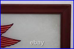 Vintage Orig. Mobil Gas Mobilgas Pump Advertising Oil Glass Sign, Framed -19.25