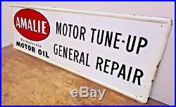Vintage Original AMALIE Motor Oil Tin Advertising Gas Oil Service Station Sign