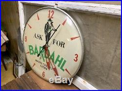 Vintage Original Bardahl Glass Bubble Clock Old Gas Oil Advertsing Works Rare