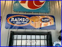 Vintage Original Clean Rainbo Bread Metal Advertising Sign GAS OIL SODA COLA