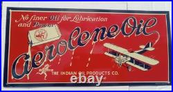 Vintage Original Desperate Sign Co Aeroline Oil The Indian Oil Products Cleve Oh