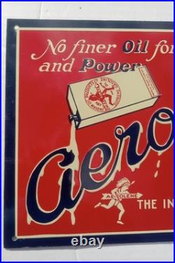 Vintage Original Desperate Sign Co Aeroline Oil The Indian Oil Products Cleve Oh