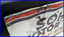 Vintage Original Extra Large 60x35 SOHIO Porcelain Motor Oil Sign Advertising