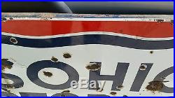 Vintage Original Extra Large 60x35 SOHIO Porcelain Motor Oil Sign Advertising