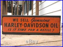 Vintage Original Harley-Davidson Dealer Oil Counter Catalog Display Sign
