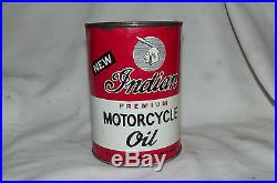 Vintage Original Indian Premium Oil Can, Full, Nice, 1 Quart