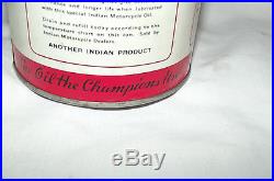 Vintage Original Indian Premium Oil Can, Full, Nice, 1 Quart