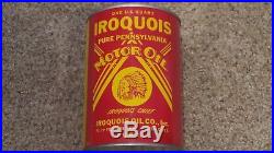 Vintage Original MINT IROQUOIS Motor Oil 1 Quart Indian Can FULL NOS NICE ONE