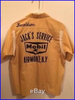 Vintage Original Mobil Gas and Oil Service Station / Bowling Shirt