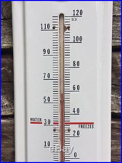 Vintage Original PRESTONE Anti-Freeze Gas Oil Porcelain Thermometer Sign Works