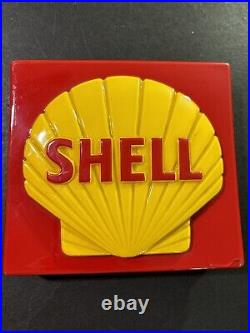 Vintage Original Plastic Shell Oil Clamshell Vacuum Form Gas Pump Plate Sign