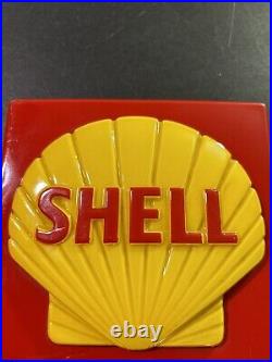 Vintage Original Plastic Shell Oil Clamshell Vacuum Form Gas Pump Plate Sign