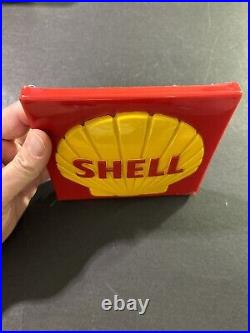 Vintage Original Plastic Shell Oil Clamshell Vacuum Form Gas Pump Plate Sign