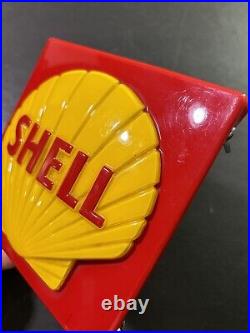 Vintage Original Plastic Shell Oil Clamshell Vacuum Form Gas Pump Plate Sign