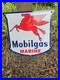 Vintage Original Porcelain Mobilgas Marine Pegasus Gas Pump Plate Sign I. R. 56
