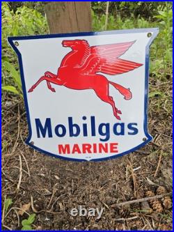 Vintage Original Porcelain Mobilgas Marine Pegasus Gas Pump Plate Sign I. R. 56 Vintage Original Porcelain Mobilgas Marine Pegasus Gas Pump Plate Sign I. R. 56