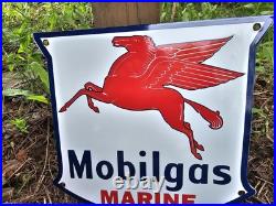 Vintage Original Porcelain Mobilgas Marine Pegasus Gas Pump Plate Sign I. R. 56 Vintage Original Porcelain Mobilgas Marine Pegasus Gas Pump Plate Sign I. R. 56