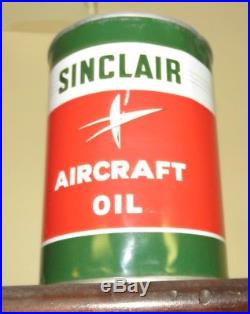 Vintage Original Sinclair Aircraft Motor Oil Quart Can Gas Station Aviation WOW