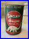 Vintage Original Sinclair Opaline Motor Oil White Dino Metal Oil Can Empty