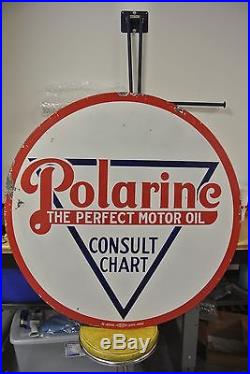 Vintage Original Standard Polarine Motor Oil Porcelain Sign No Reserve