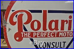 Vintage Original Standard Polarine Motor Oil Porcelain Sign No Reserve
