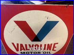 Vintage Original Valvoline Motor Oil Metal Sign 30x30 2-Sided Gas Station Curb