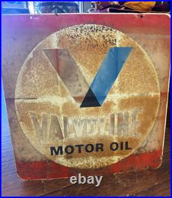 Vintage Original Valvoline Motor Oil Metal Sign 30x30 2-Sided Gas Station Curb
