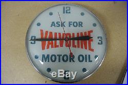 Vintage Original Valvoline Motor Oil Pam Clock No Reserve