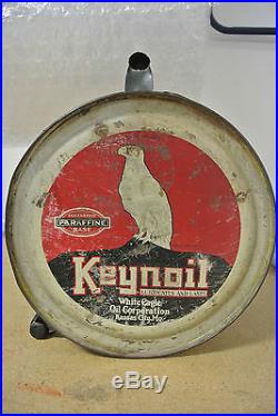 Vintage Original White Eagle Keynoil Motor Oil Rocker Can No Reserve