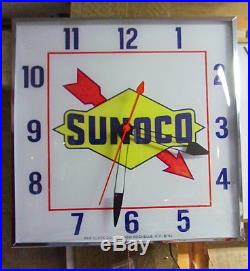 Vintage PAM Clock Style Sunoco Gas & Oil Advertising Clock New (See Description)