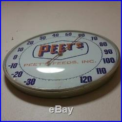 Vintage PEET'S FEEDS advertising thermometer antique sign soda oil gas station
