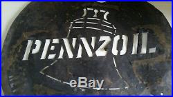 Vintage PENNZOIL BRASS OIL BARREL STENCIL
