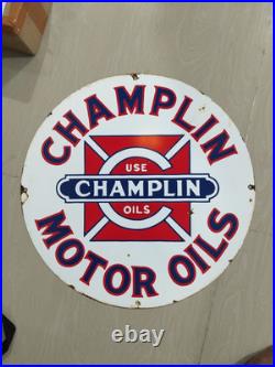 Vintage PORCELAIN CHAMPLIN MOTOR OIL Gas Station Advertising SIGN Not Porcelain Vintage PORCELAIN CHAMPLIN MOTOR OIL Gas Station Advertising SIGN Not Porcelain
